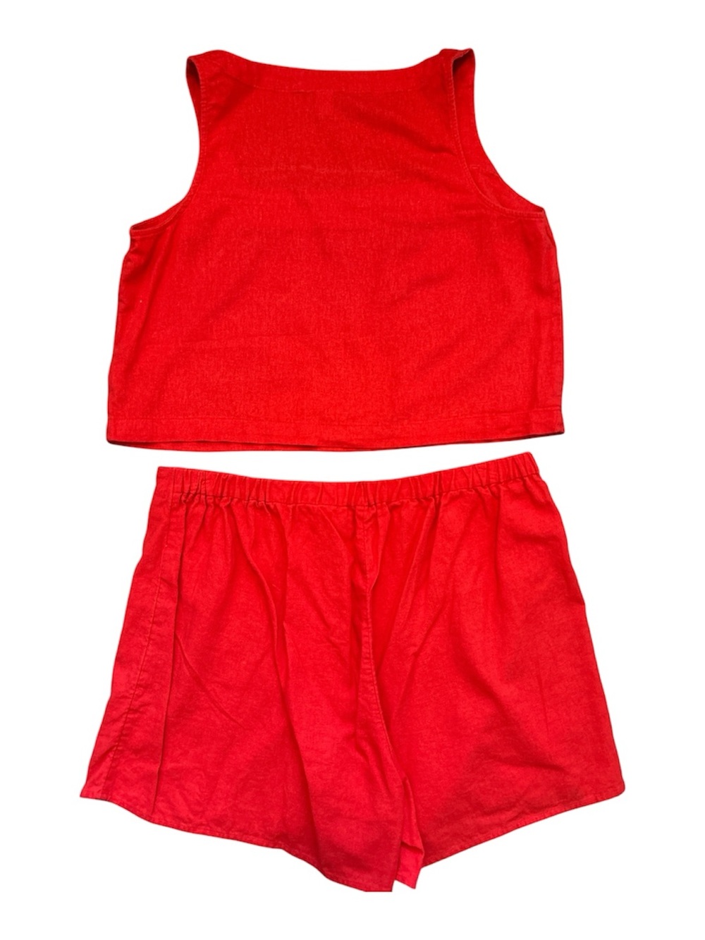 Old Navy Red/Orange Linen Blend Matching Set Tank Top & Skort Women’s Large - Picture 5 of 8